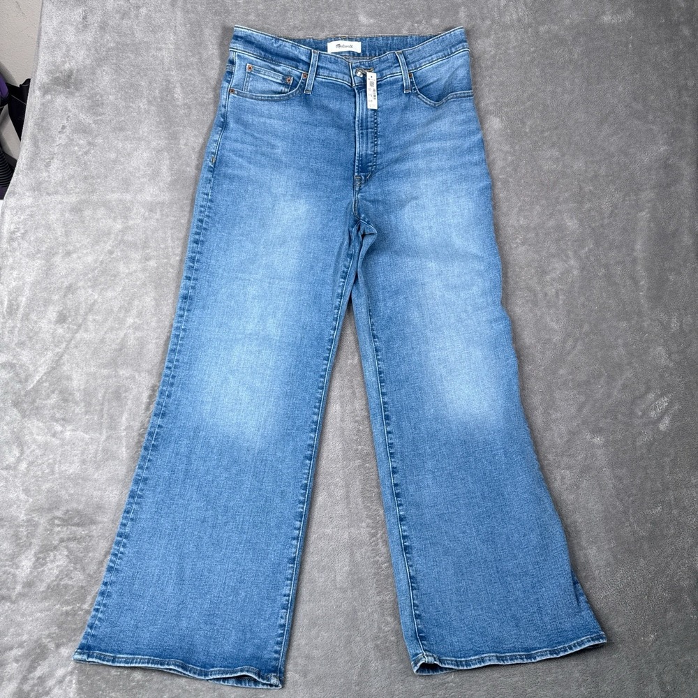 Madewell Jeans Womens Size 31 Blue The Wide Leg High Rise Stretch Casual NWT